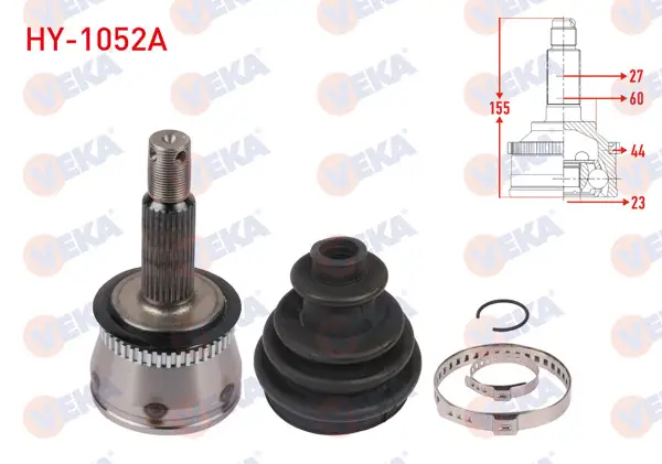 Aks Kafası Sol-Sağ On Dıs ABS li 44 Dıs Uzunluk 155mm Hyundai Elantra 1.6İ A-T 2001-2007