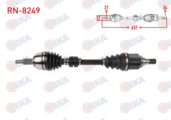Komple Aks Sol Ön Uzunluk 637mm Renault Latitude 1.5 DCI Snz Dc4 A-T 2010 -