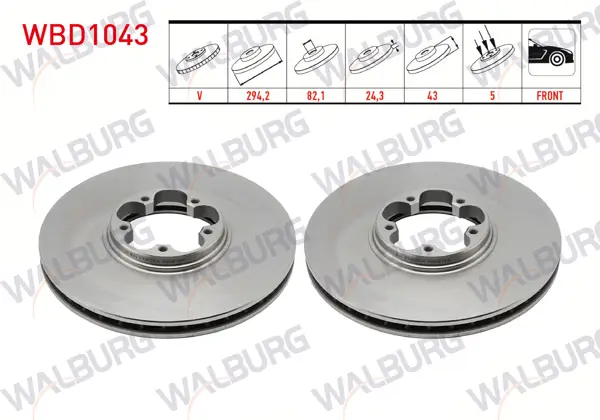 Fren Diski Ön Havalı 5 Bjn 294X24,3X82,1X43 Ford Transit 2.4 TDCI Arkadan Itıs 2000-2006 / Transit 2.0 Dı 2000-2006 / Transit (V184) 2.3 16V 2000-2006 / Transit (V184) 2.4 Tde 2000-2006