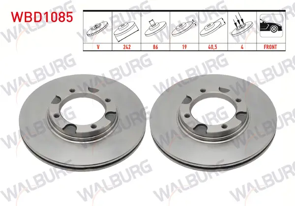 Fren Diski Ön Havalı 4 Bjn 242X19x86x40,5 Hyundai Excel 1.3İ-1.5İ 1990-1995 / Accent I (X-3) 1.3İ-1.5İ 1994-2000 / Accent II (Lc) 1.3-1.5İ-1.6İ 2000-2005