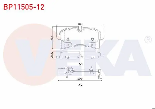 Fren Balata Arka Fişli Audi A8 (4H_) 3.0 TDI 2009-/ 3.0 TFSI 2009-/ 4.2 TDI 2009-/ 2.0 TFSI 2009-/ 4.0 TFSI 2009-/ 4.2 FSI 2009 -