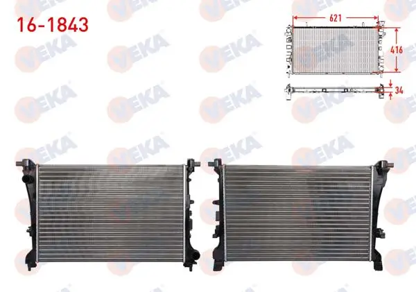 Su Radyatörü Mekanik Fiat Egea 1.3 Mjt-1.6 Mjt 16V M-T Ac + /-2015 -