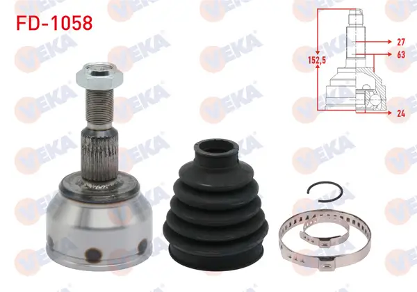 Aks Kafası Sol-Sağ On Dıs Ford Focus III 1.6 Tı-Vct 27X24x63 Uzunluk 152,50mm 2011-2015