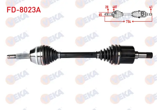 Komple Aks Sol Ön Ford Transit (V347) 2.2 TDCI 115Ps-140Ps (Kalın Mil) ABS li 48 Dıs Uzunluk 754mm 2006-2014