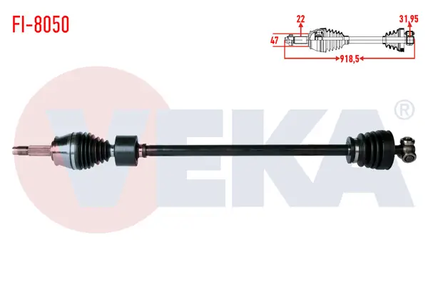 Komple Aks Sağ On Fiat Palio 1.2İ 16V C513 Şanzıman Uzunluk 918,5 mm 1996-1999