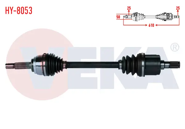 Komple Aks Sol Ön Hyundai Accent I (X-3) 1.3İ Uzunluk 610mm 1994-2000