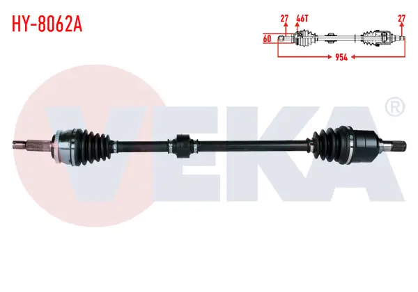 Komple Aks Sağ On Hyundai i30 (Fd) 1.6 CRDI M-T ABS li 46 Dıs Uzunluk 954mm 2007-2011