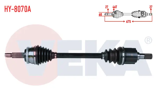 Komple Aks Sol Ön Hyundaı I30 (Fd) 1.6 CRDI A-T ABS li 46 Dıs Uzunluk 675mm 2007-2011