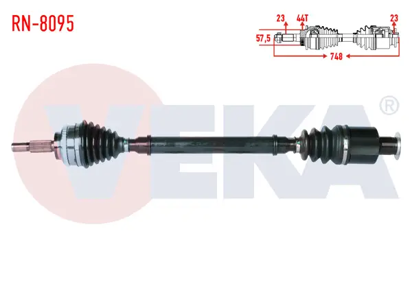 Komple Aks Sağ On Renault Megane I (Ba0 / 1) 1.9 Dt ABS li 44 Dıs Uzunluk 748mm 1996-2003