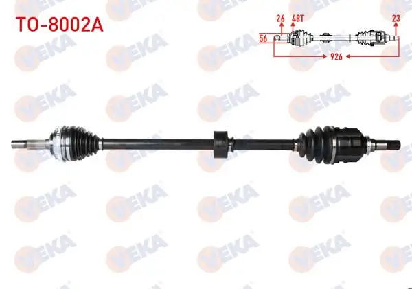 Komple Aks Sağ On ABS li 48 Dıs Uzunluk 926mm Toyota Corolla (_E10_) 1.6İ 1992-1997 / Corolla (_E11_) 1.6İ 16V 1997-2002