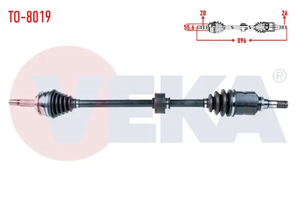 Komple Aks Sağ On Toyota Yaris (P9) 1.4 D-4D M-T Uzunluk 896mm 2006-2010