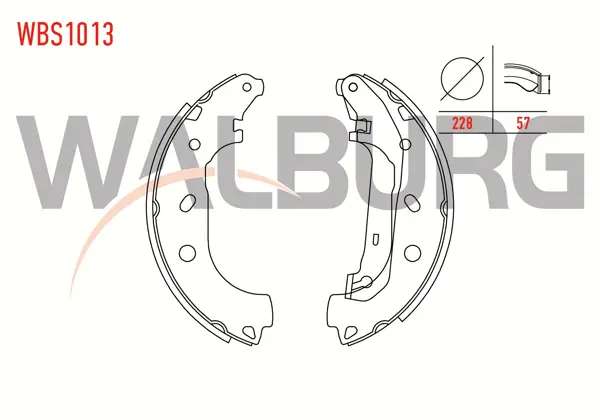 Fren Pabuç Balata Arka Ford Transit Connect 1.8 TDCI Levyelı 228X57 mm 2002-2013 / Transit Connect 1.8İ 16V 2002-2013