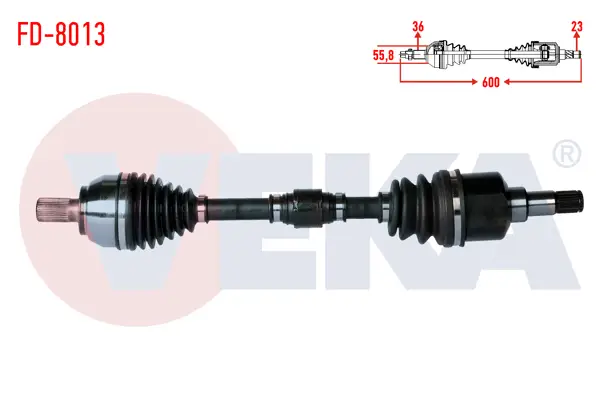 Komple Aks Sol Ön Ford Focus II (Da) 1.6İ M-T Uzunluk 600mm 2004-2011