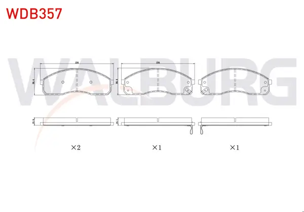 Fren Balata Ikazlı On Hyundai H100 2.5 D 1993-2004 / Kia Pregıo (Tb) 2.7 D 1997-2002 / Kia Carnıval II 2.5 V6 2001-2006