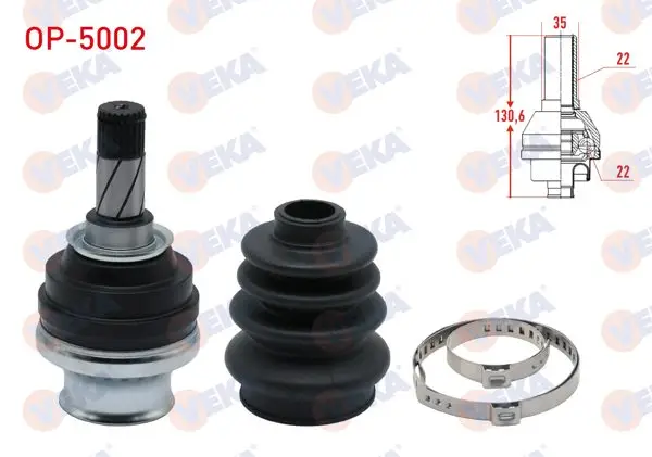 Aks Kafası Sol-Sağ On Ic Opel Vectra A 1.4 22X22x35 Uzunluk 130,6 mm 1988-1995