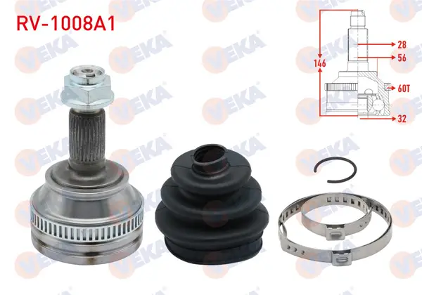 Aks Kafası Sol-Sağ On Dıs Land Rover Freelander (Ln) 1.8 16V ABS li 60 Dıs 28X32x55,7 Uzunluk 146,5 mm 1998-2007