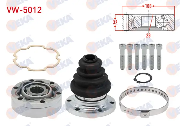 Aks Kafası Sol-Sağ On Ic 28X32x108 Volkswagen Transporter IV (70Xb,70Xc,7Db,7Dw) 1.9 D 1990-2003