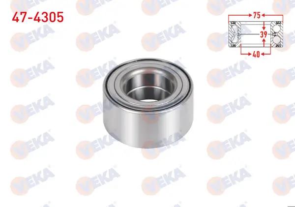 On Tekerlek Rulmanı Sol-Sağ ABS Okuyuculu 40X75x39 Toyota Yaris 1.33 Vvt-I-1.4 D-4D 2006-2010 / Yaris 1.33-1.5 Hybrıd 2011 -
