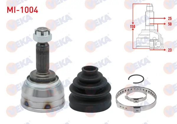 Aks Kafası Sol-Sağ On Dıs 25X23x50 Uzunluk 158 mm Hyundai Accent Admıre 1.5 CRDI 2003-2006