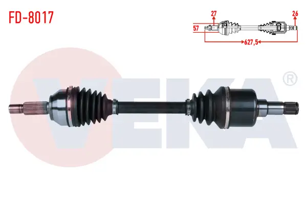 Komple Aks Sol Ön Ford Mondeo III 2.0İ 16V Uzunluk 627,5mm 2000-2007