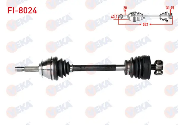 Komple Aks Sol Ön Fiat Uno 70 1.4İ Uzunluk 552 mm 1994-2000