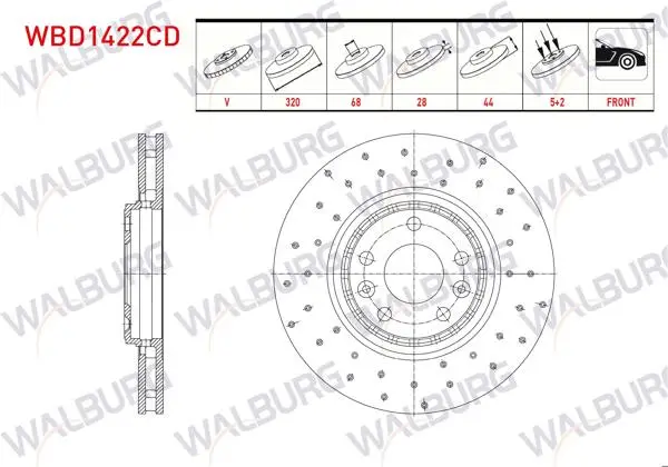 Fren Diski Ön Havalı Kaplamalı Performans Delikli 5 Bjn 320X28x68x44 Renault Megane IV (B9a / M_) 1.6 DCI 2016-/ Clio IV 1.6 2012-/ Laguna III 2.0 DCI 2007-/ Laguna III 2.0İ 16V 2007-/ Scenic IV 1.6 DCI 2015