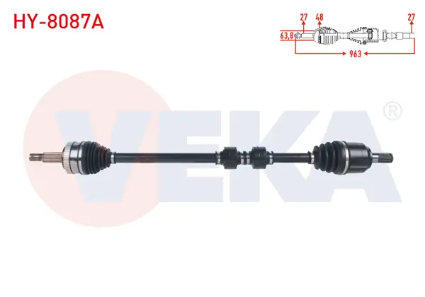 Komple Aks Sağ On ABS li 48 Dıs Uzunluk 963mm Hyundai Ix35 1.6 GDI A-T 4X2 2010-/ Kia Sportage 1.6 GDI A-T 4X2 2010 -