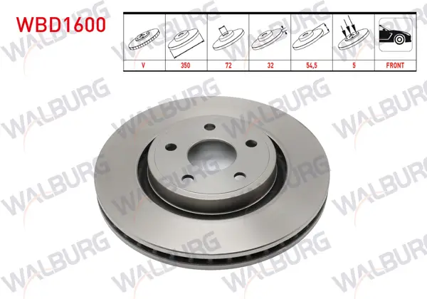 Fren Diski Ön Havalı 5 Bjn 18 Jant 350X32x72x54,5 Jeep Grand Cherokee IV (Wk,Wk2) 3.0 Crd-3.6 V6 2010-