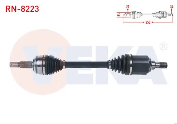 Komple Aks Sol Ön Uzunluk 650mm Renault Kadjar 1.5 DCI A-T 2015 -