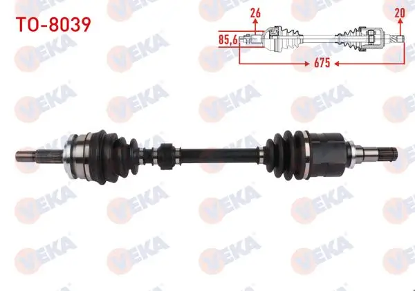 Komple Aks Sol Ön Uzunluk 675mm Toyota Avensis (T27) 1.6 Vvt-I 2008-2018