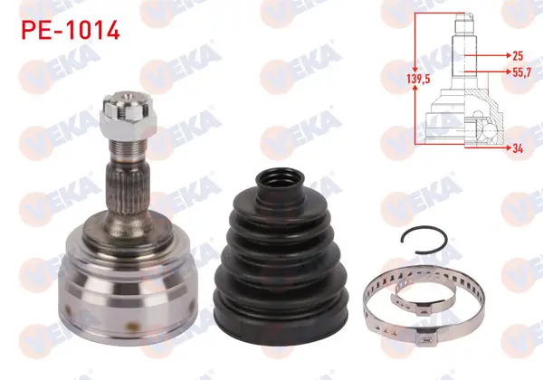 Aks Kafası Sol-Sağ On Dıs Uzunluk 139,5mm Peugeot 208 II 1.2 A-T / M-T 2019-/ 1.5 Bluehdı A-T 2019-/ Opel Corsa F 1.2-1.5 D A-T / M-T 2019 -
