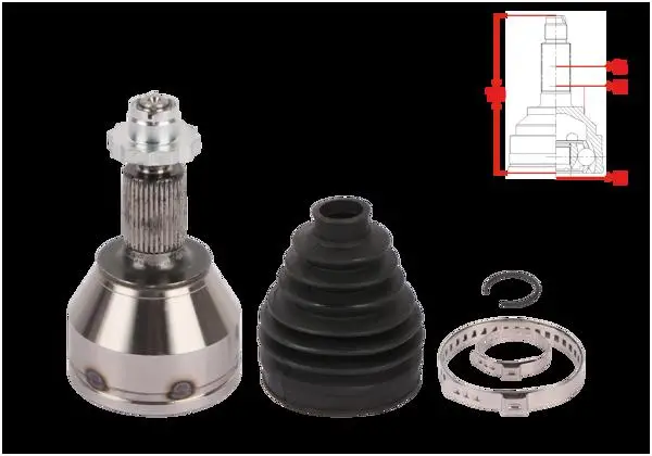 Aks Kafası Sol-Sağ On Dıs Uzunluk 130mm Volkswagen Polo VI 1.0 2017-/ Seat Ibiza V 1.0 2017 -