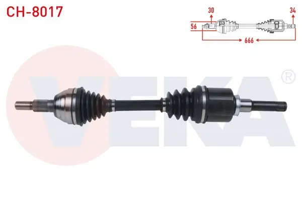 Komple Aks Sol Ön Uzunluk 666mm Chevrolet Captiva (C100, C140) 2.0 D 2011 -