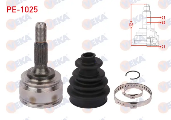 Aks Kafası Sol-Sağ On Dıs Uzunluk 135mm Peugeot 301 1.2 VTI M-T 2012 -