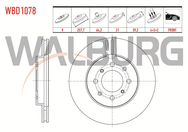 Fren Diski Ön Havalı 4 Bjn 257,7X21x64,2X39,2 Honda Jazz II (Gd) 1.4İ 2002-2004