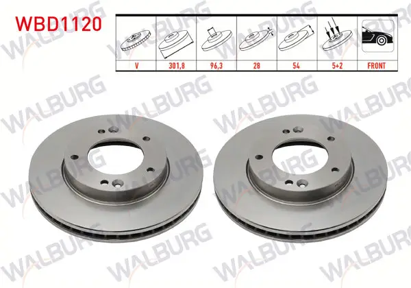 Fren Diski Ön Havalı 5 Bjn 301,8X28x96,3X54 Kia Sorento I (Jc) 2.5 CRDI 2002-2009 / Sorento I (Jc) 2.4İ 2002-2009