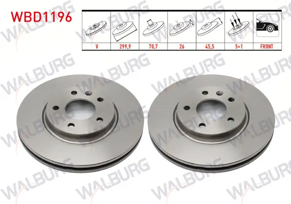 Fren Diski Ön Havalı 5 Bjn 299,9X26x70,7X45,5 Opel Astra J 1.3 CDTI-1.4İ-1.6İ 2009-2016 / Chevrolet Cruze 1.6-2.0 CDI 15 Jant 2009-2014 / Aveo (T300) 1.3 D 16 Jant 2011-2014