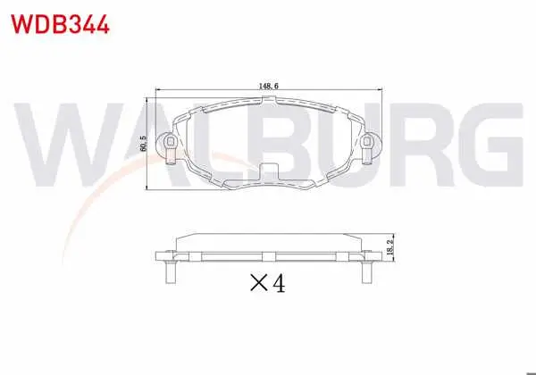 Fren Balata Ön Ford Mondeo III 1.6İ 16V 2000-2007 / Mondeo III 2.0 TDCI 2000-2007 / Mondeo III 2.0İ 16V 2000-2007 / X-Type 2.0İ 2001-2009 / X-Type 2.0 D 2006-2009 / X-Type 2.5İ 2001-2009