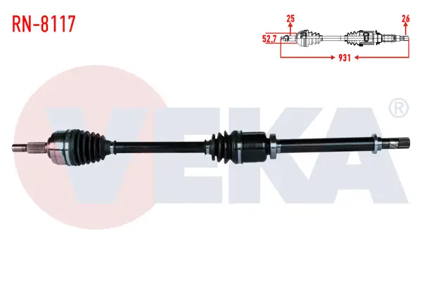 Komple Aks Sağ On Renault Fluence (L30) 1.5 DCI 6 Vites Uzunluk 931mm 2009 -