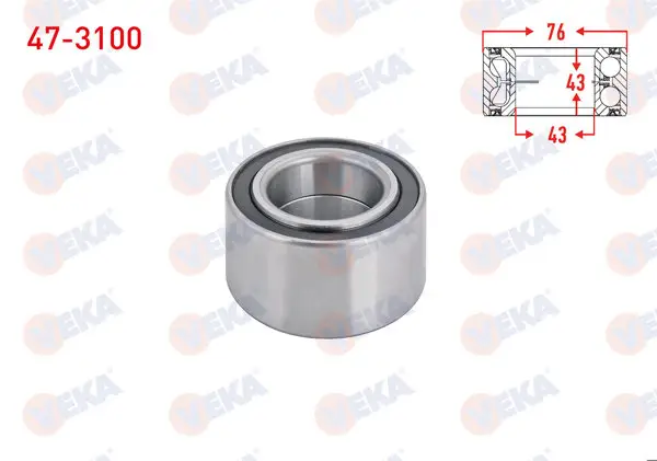 On Tekerlek Rulmanı Sol-Sağ 43X76x43 Nissan Primera 1.6İ-18İ 16V-2.0İ 16V 2002-/ Primera 2.2 DCI 2002-/ X-Traıl 2.0İ-2.2 Dı 2001-2007