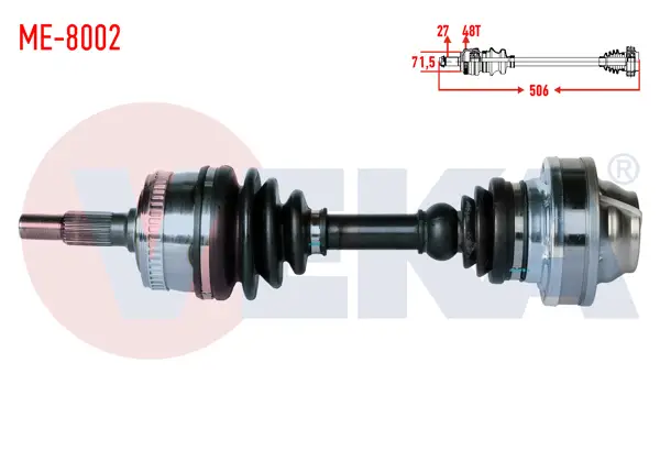 Komple Aks Sol-Sağ On Mercedes Vito (638) 108 CDI ABS li 48 Dıs Uzunluk 506mm 1997-2003