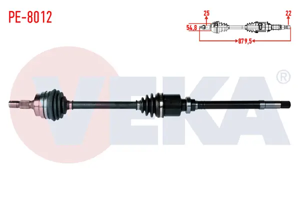 Komple Aks Sağ On Peugeot 306 (7B,N3,N5) 1.6İ Uzunluk 879,5mm 1993-2002
