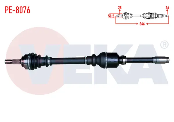 Komple Aks Sağ On Peugeot 407 (6D) 2.0İ A-T Uzunluk 866mm 2004-2011