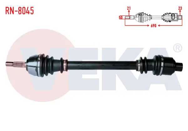 Komple Aks Sağ On Renault Express (F40,G40) 1.9 D Uzunluk 690mm 1985-1998