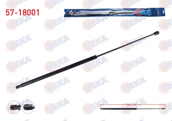 Bagaj Amortisörü 866mm / 430N Fiat Doblo (119,123) 2005-2010