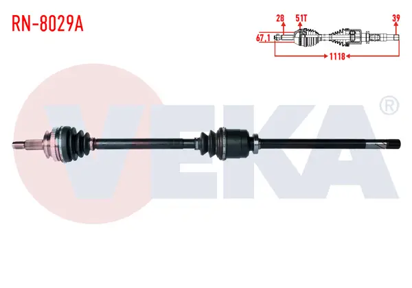 Komple Aks Sağ On Renault Master II (Fd) 2.5 D S8u ABS li 51 Dıs Uzunluk 1118mm 1998-2010