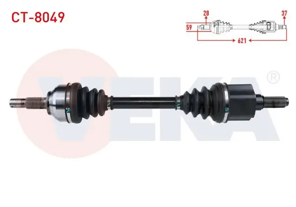 Komple Aks Sol Ön Citroen C5 III (Rd) 2.0 HDI A-T Uzunluk 621mm 2008-2015