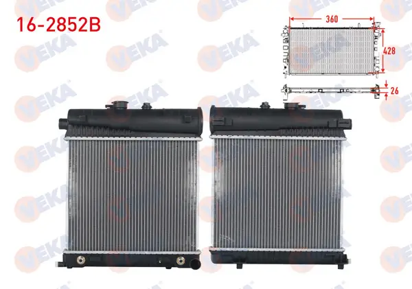 Su Radyatörü Brazing Mercedes C Serisi (W202) C 180-C 200 A-T / M-T 1993-2000 / CLK (C208) 200 A-T / M-T 1997-2002 / E Serisi (W210) E 200-E 230 A-T / M-T 1995-2002