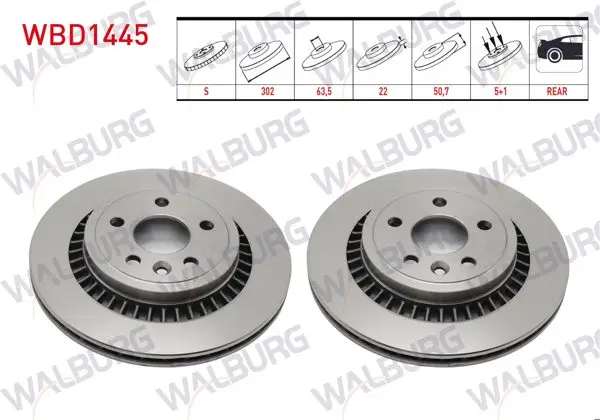 Fren Diski Arka Havalı 5 Bjn 302X22x53,5X50,7 Volvo Xc60 D3-D4-D5-2.4 D 2008-2017