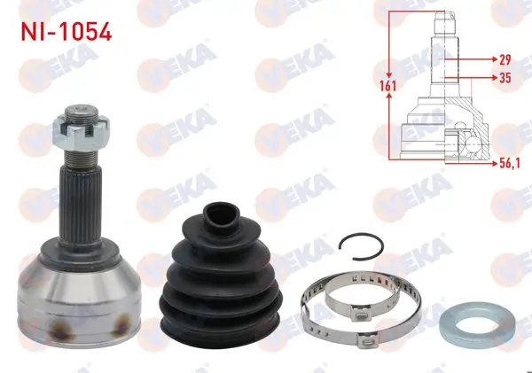 Aks Kafası Sol-Sağ On Dıs 29X35x56,1 Uzunluk 161mm Nissan Qashqai (J10)-Qashqai + 2 (J10) 1.5 DCI 2007-2014